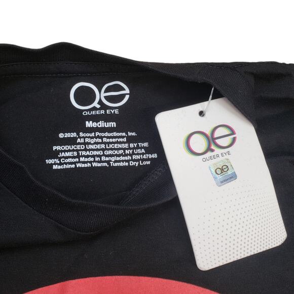 QUEER EYE FOR THE STRAIGHT GUY BLACK CHOOSE KINDNESS RAINBOW T-SHIRT SIZE M NWT - Picture 4 of 4